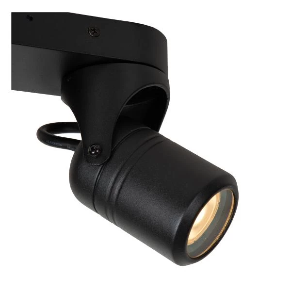Lucide NIORT - Ceiling spotlight Outdoor - 2xGU10 - IP44 - Black - detail 1